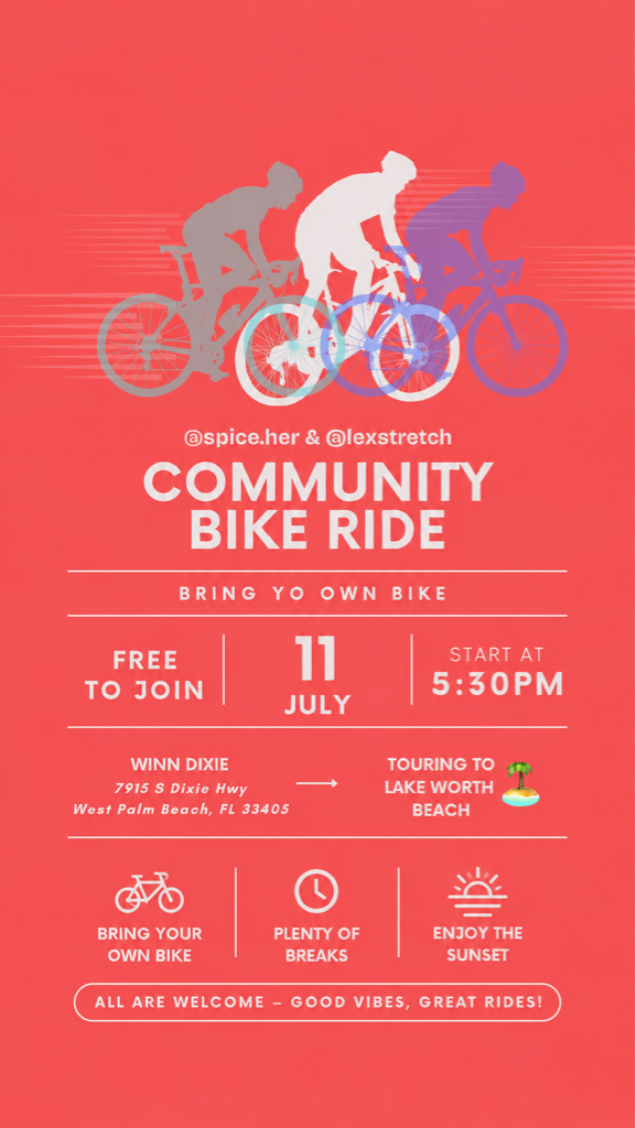 Community Bike Ride • Saturday July 11 • 5:30pm